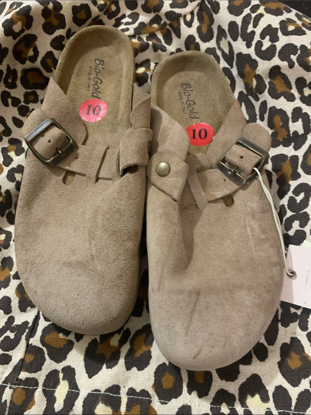 Suede Slip-On Clog in Taupe
